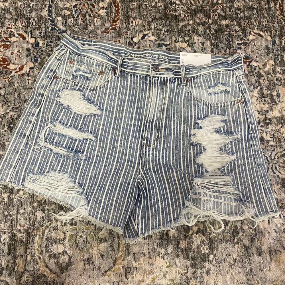 American Eagle 90s Boyfriend Striped Shorts
